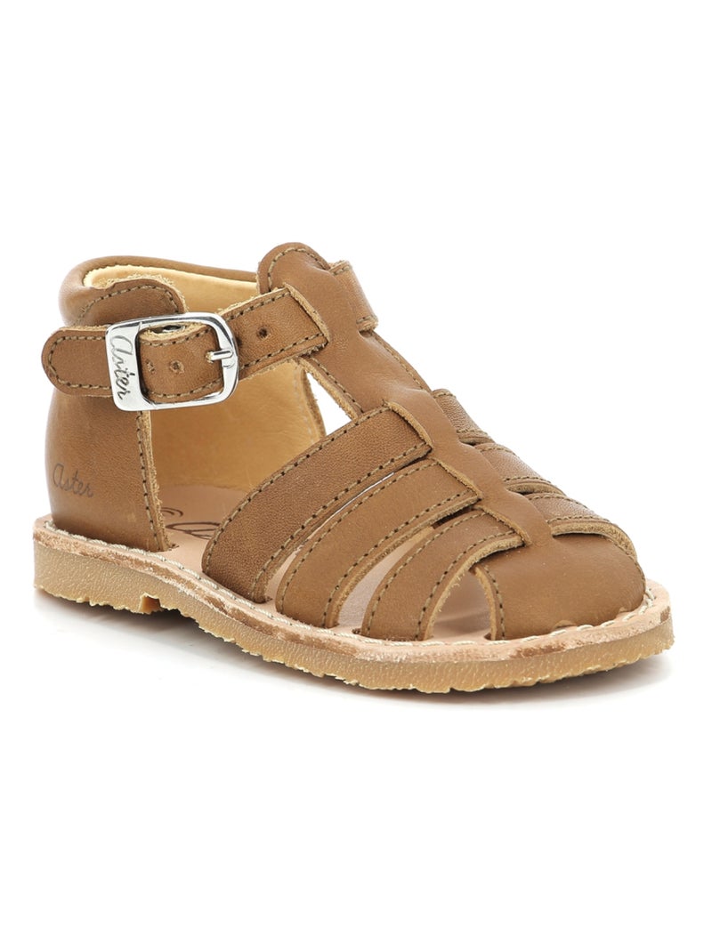 Sandales Cuir Binosmo Aster Camel - Kiabi