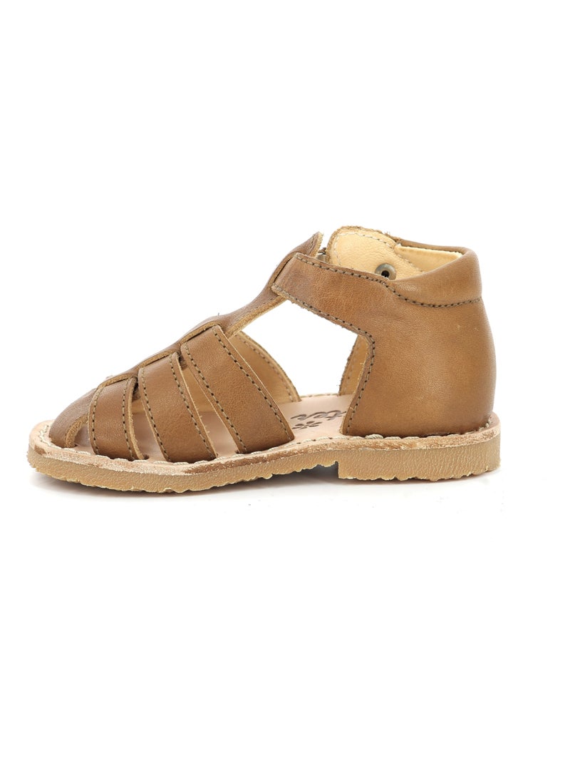 Sandales Cuir Binosmo Aster Camel - Kiabi