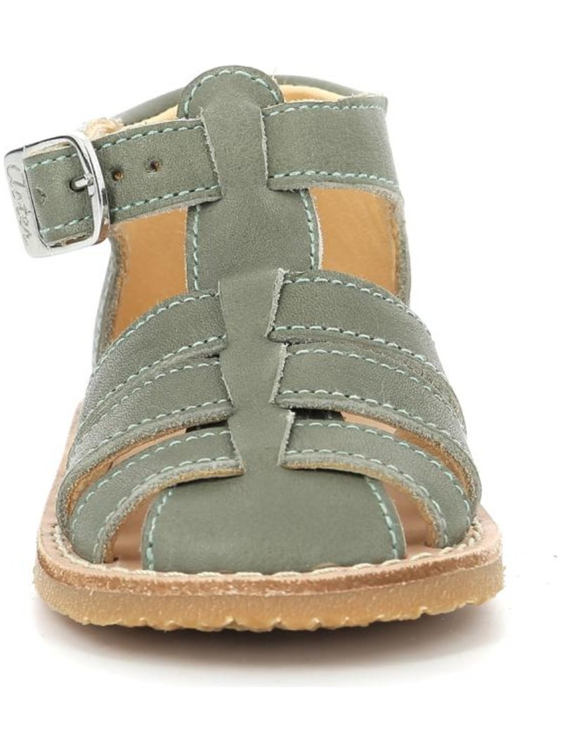 Sandales Cuir Binosmo Aster Kaki - Kiabi