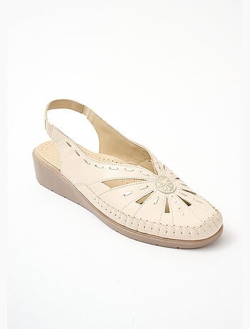 Sandales cuir bout fermé largeur confort - Afibel