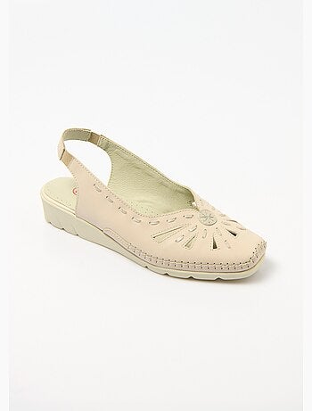 Sandales cuir bout fermé largeur confort - Afibel