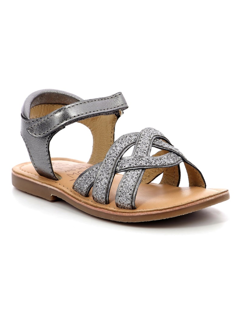 Sandales Cuir Caweave Mod 8 Gris - Kiabi
