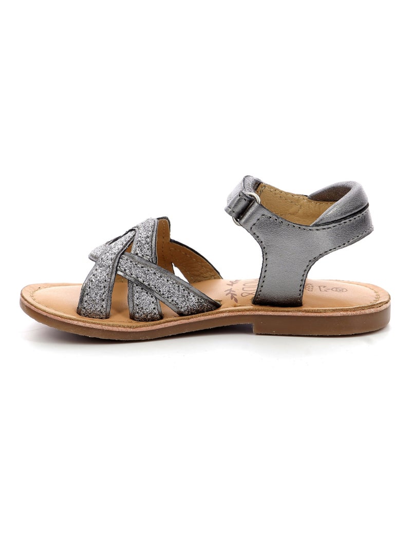 Sandales Cuir Caweave Mod 8 Gris - Kiabi