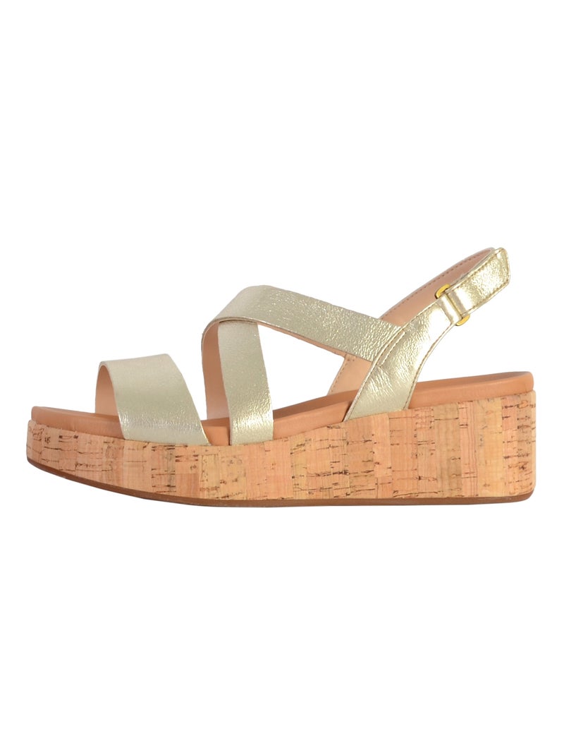 Sandales Cuir Clark Kimmei Cork Argent - Kiabi