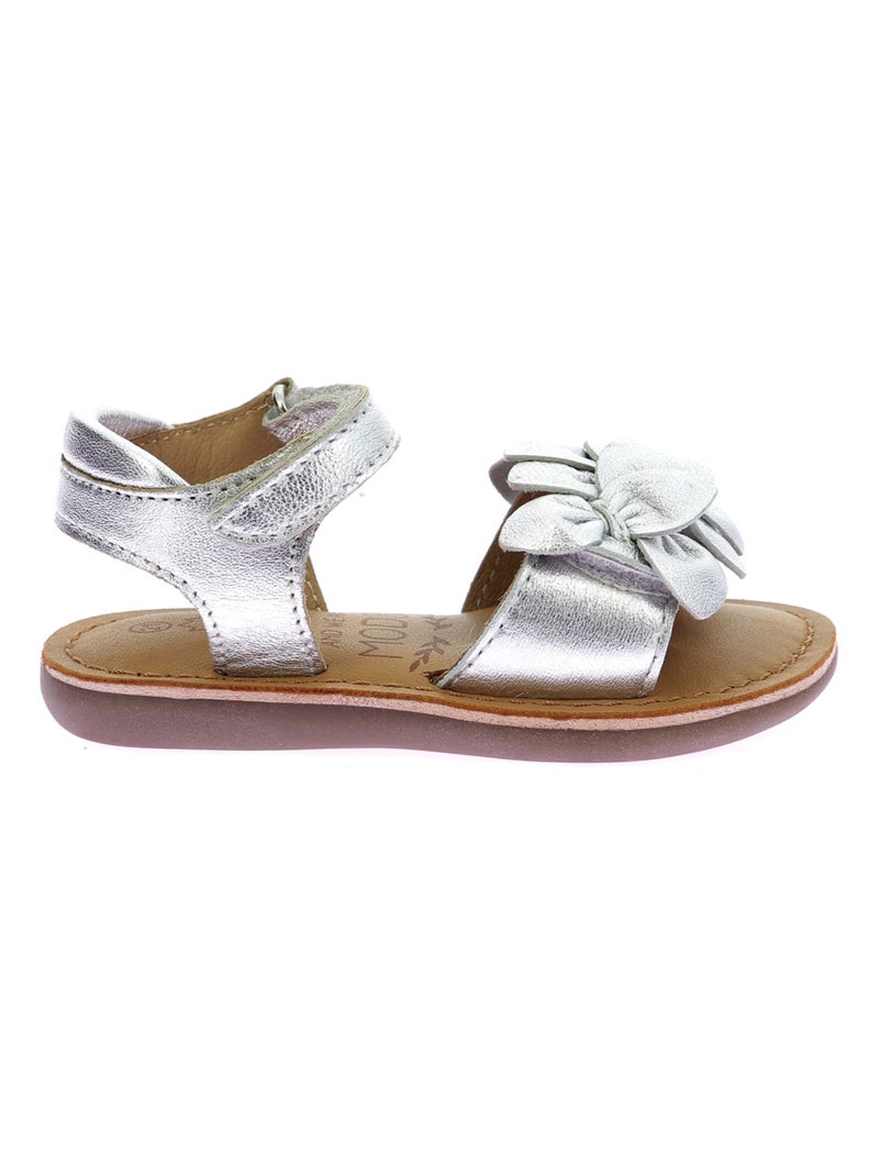 Sandales Cuir Cloknot Mod 8 Argent - Kiabi