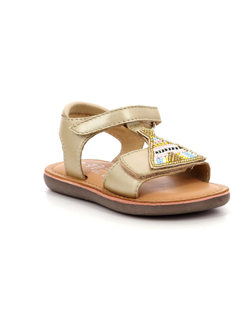 Sandales Cuir Cloonimals Doré/or - Kiabi