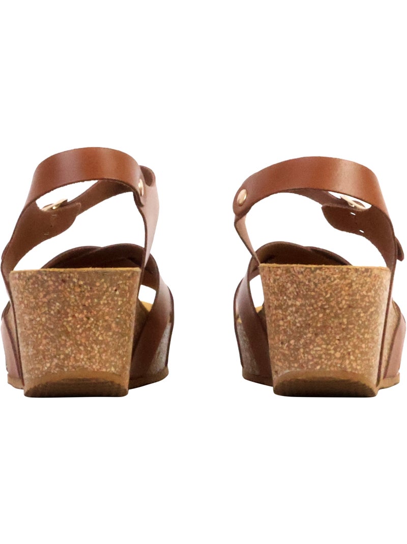 Sandales Cuir Compenseés The Divine Factory Noga Ety Edge Marron - Kiabi
