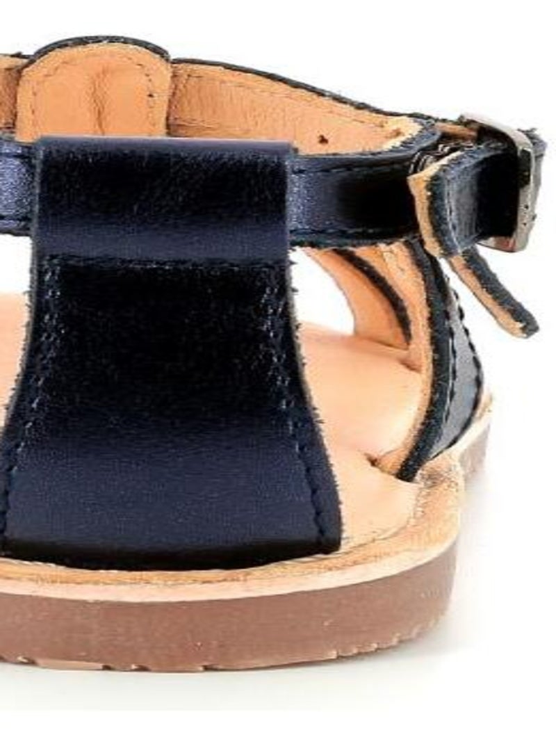 Sandales Cuir Dertige Aster Bleu marine - Kiabi