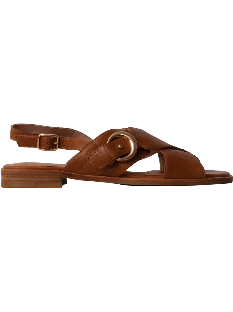 Sandales Cuir Emilie Karston Aimee Camel - Kiabi