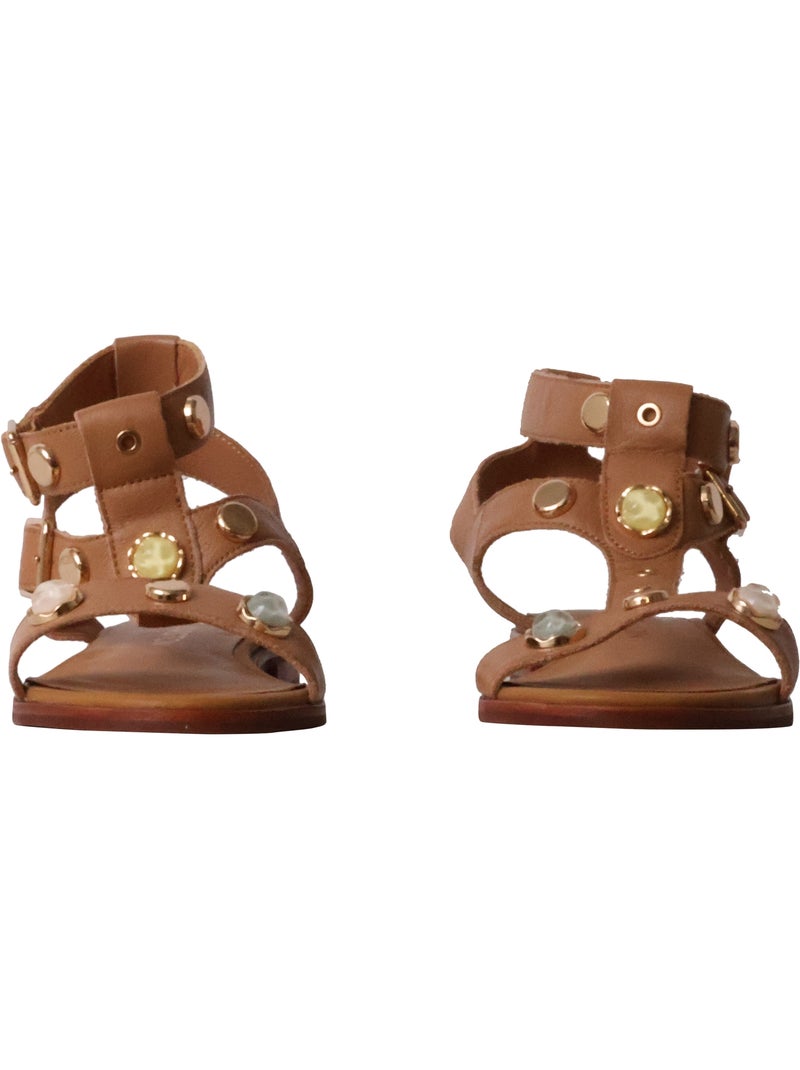 Sandales Cuir Emilie Karston Athena Camel - Kiabi