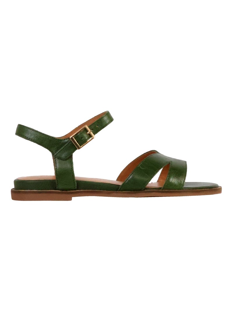Sandales Cuir Emilie Karston Bella Vert - Kiabi