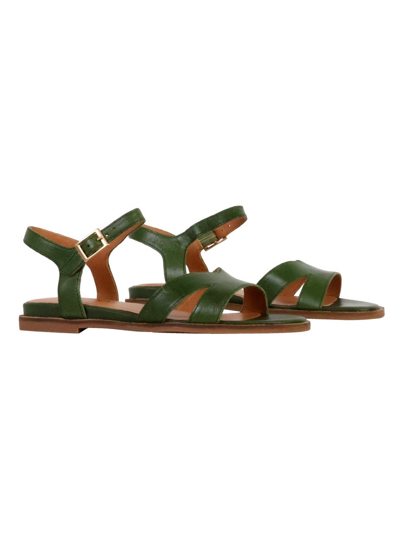 Sandales Cuir Emilie Karston Bella Vert - Kiabi