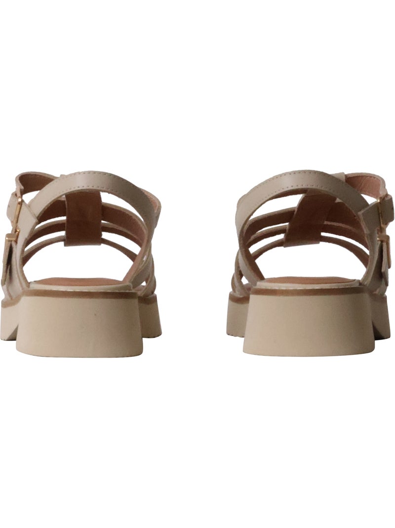 Sandales Cuir Emilie Karston Claudia Beige - Kiabi