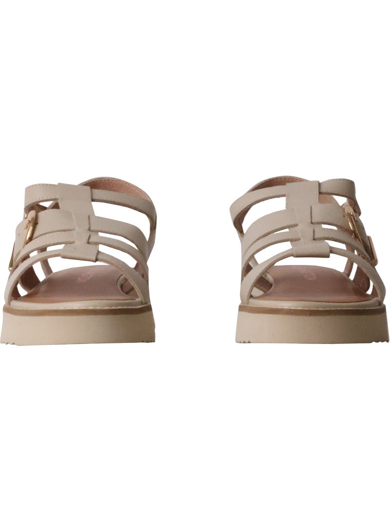 Sandales Cuir Emilie Karston Claudia Beige - Kiabi