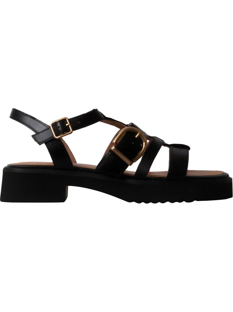 Sandales Cuir Emilie Karston Claudia Noir - Kiabi