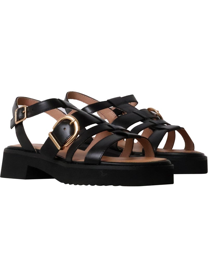 Sandales Cuir Emilie Karston Claudia Noir - Kiabi