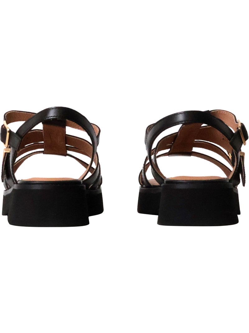Sandales Cuir Emilie Karston Claudia Noir - Kiabi