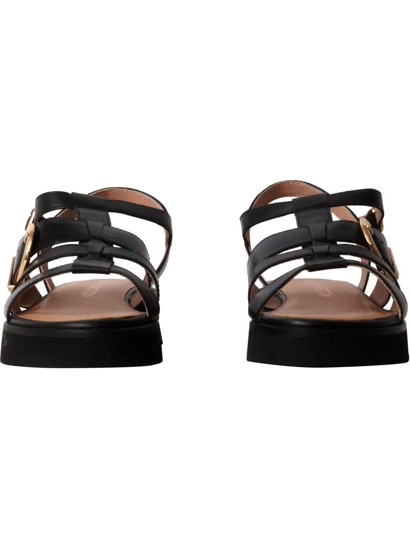Sandales Cuir Emilie Karston Claudia Noir - Kiabi
