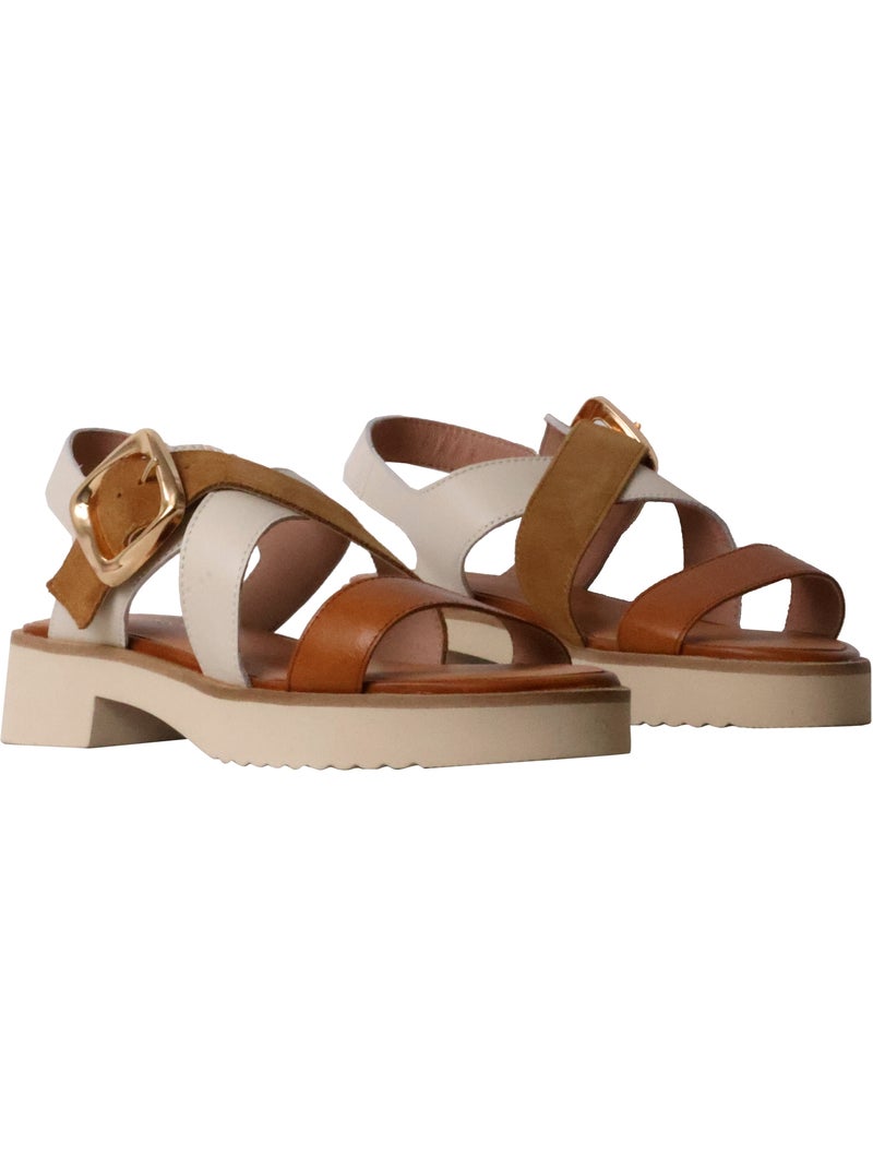 Sandales Cuir Emilie Karston Danae Camel - Kiabi