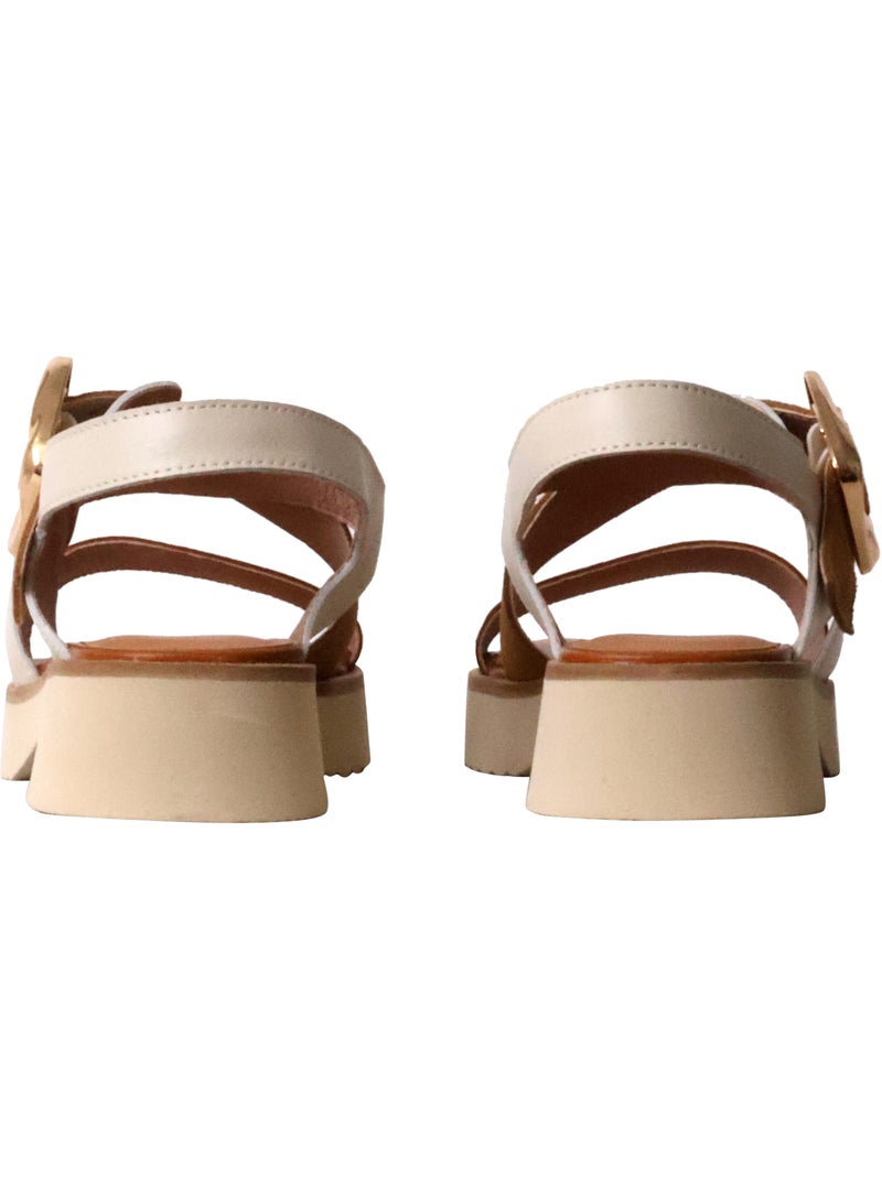 Sandales Cuir Emilie Karston Danae Camel - Kiabi