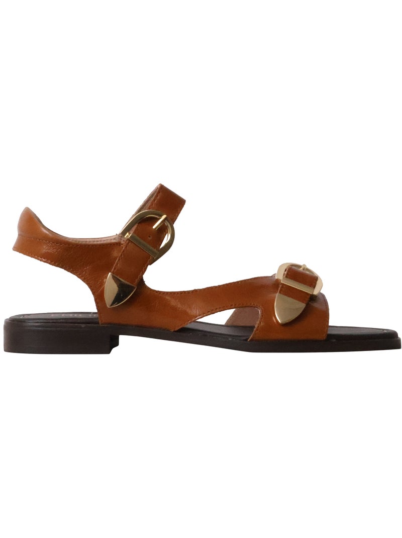 Sandales Cuir Emilie Karston Fiona Camel - Kiabi