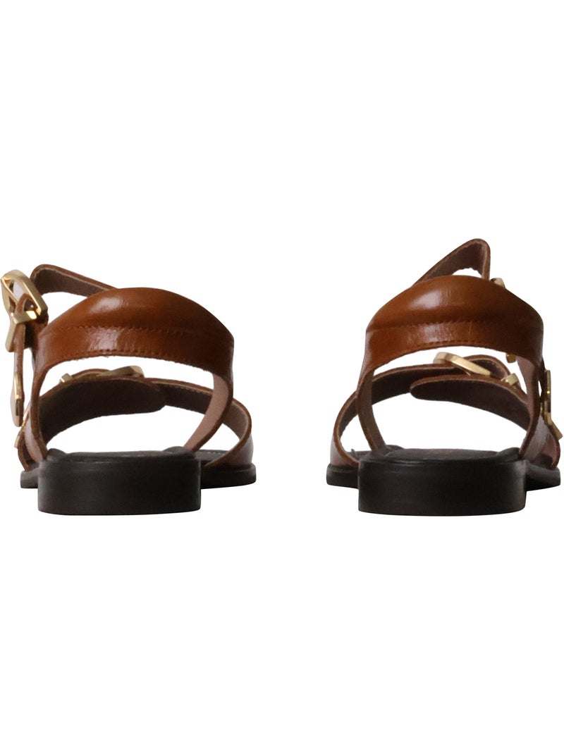 Sandales Cuir Emilie Karston Fiona Camel - Kiabi