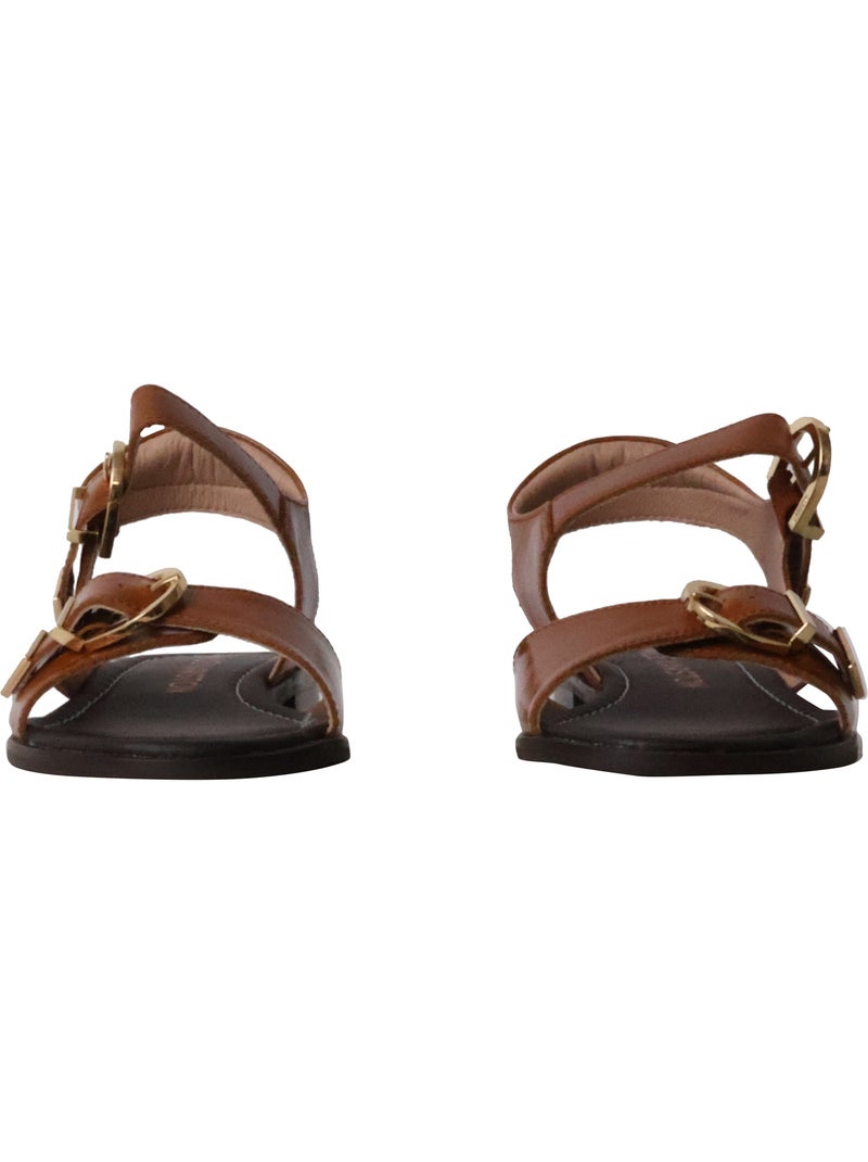 Sandales Cuir Emilie Karston Fiona Camel - Kiabi