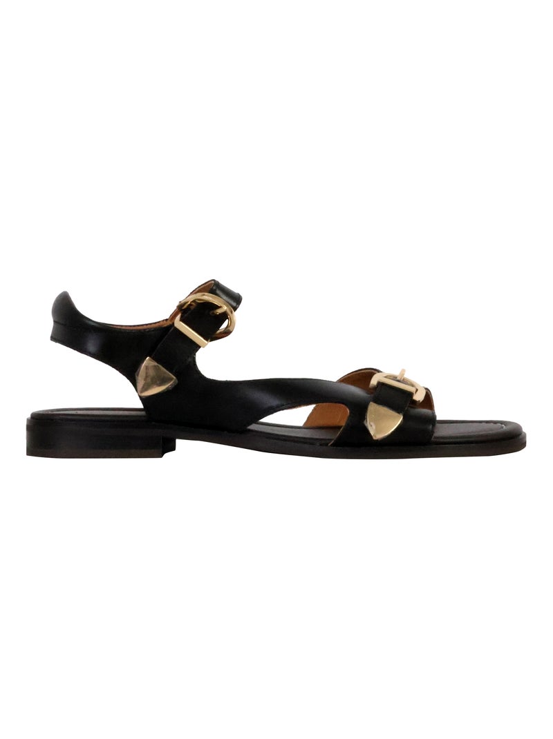 Sandales Cuir Emilie Karston Fiona Noir - Kiabi