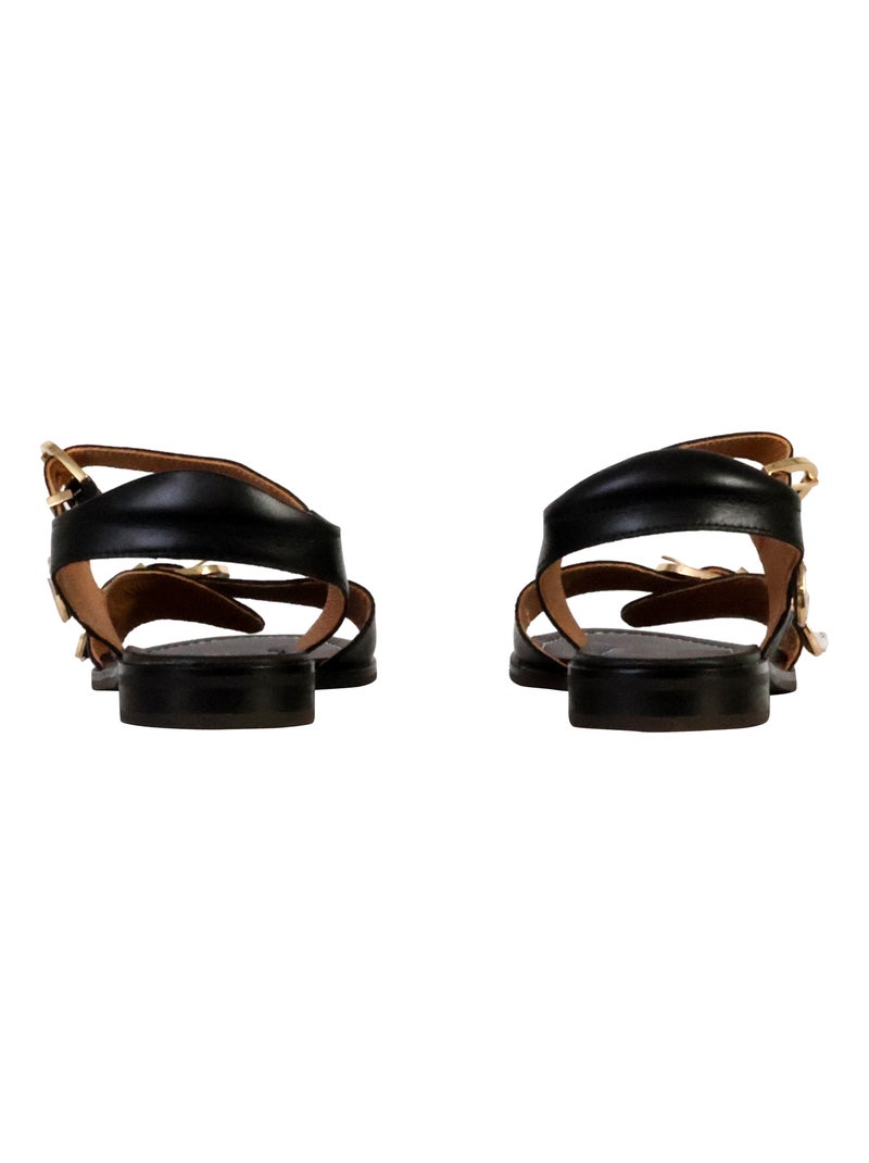 Sandales Cuir Emilie Karston Fiona Noir - Kiabi