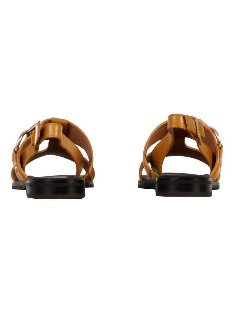 Sandales Cuir Emilie Karston Gretta Camel - Kiabi