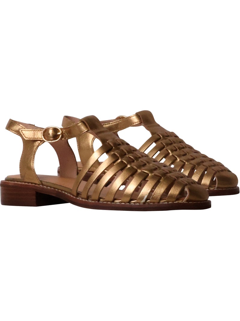 Sandales Cuir Emilie Karston Jipas Doré/or - Kiabi