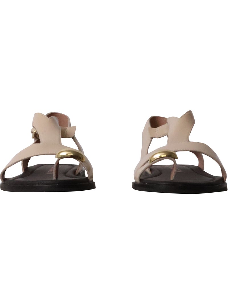 Sandales Cuir Emilie Karston Lynda Beige - Kiabi
