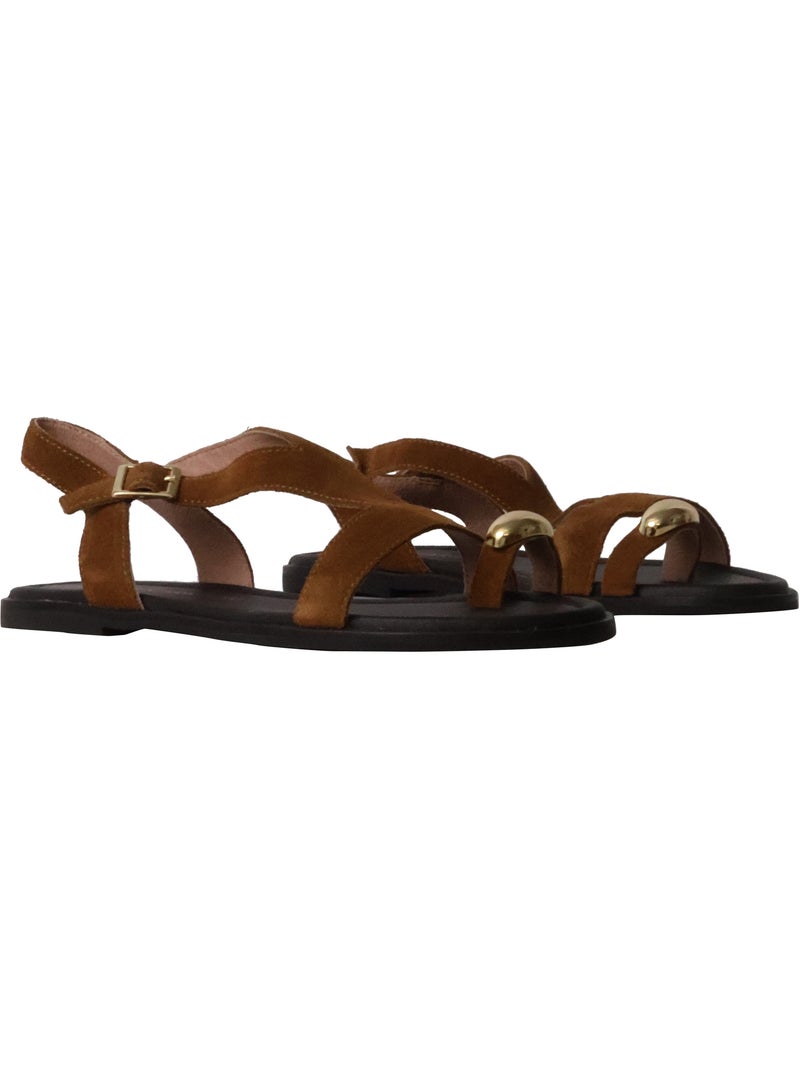 Sandales Cuir Emilie Karston Lynda Camel - Kiabi