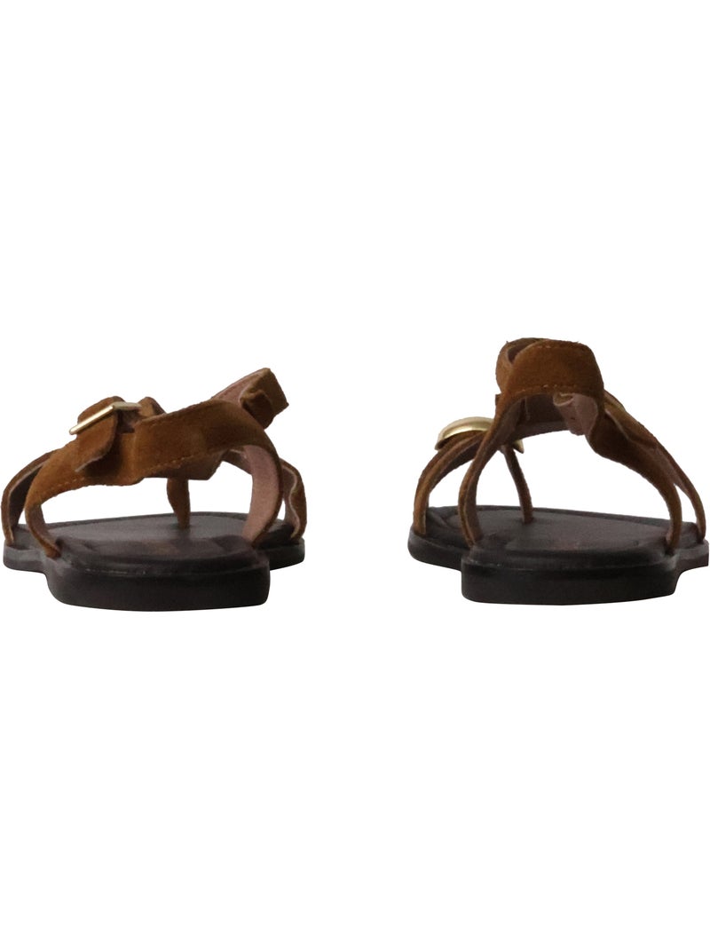 Sandales Cuir Emilie Karston Lynda Camel - Kiabi