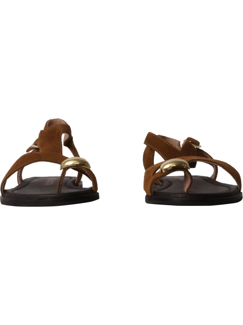 Sandales Cuir Emilie Karston Lynda Camel - Kiabi