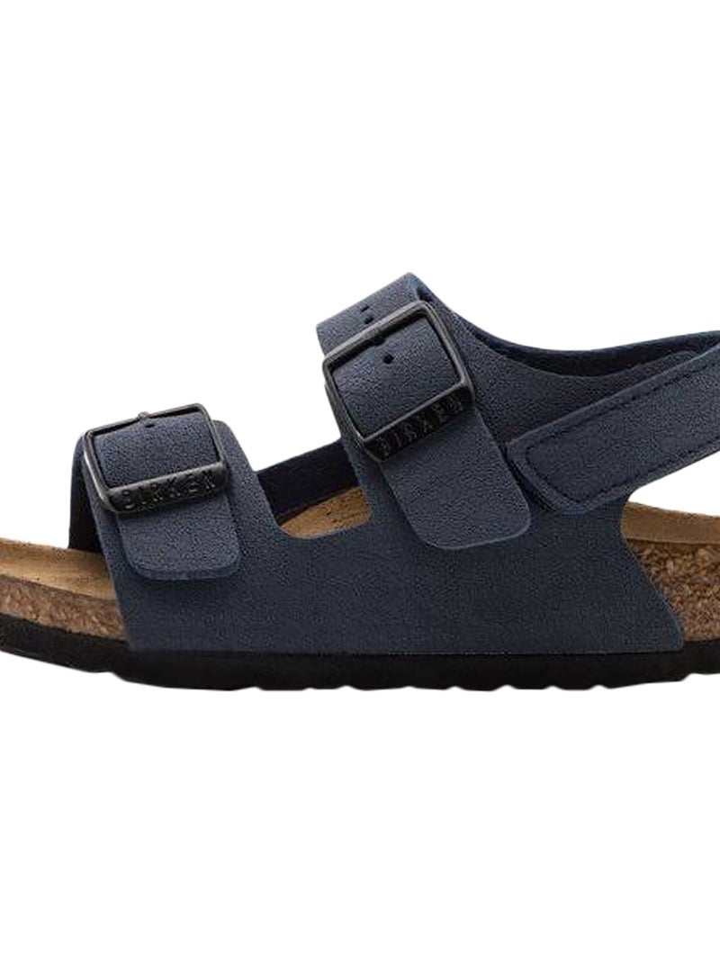 Sandales Cuir Enfant Birkenstock Milano Bleu - Kiabi