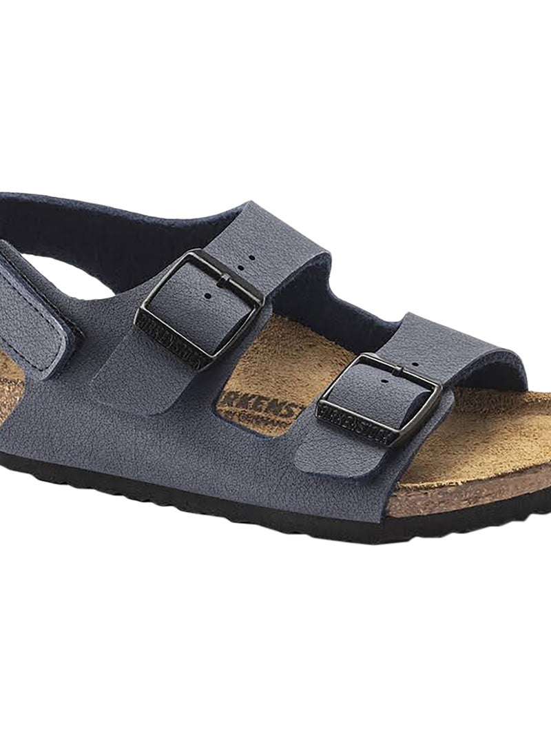 Sandales Cuir Enfant Birkenstock Milano Bleu - Kiabi