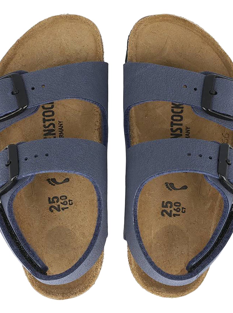 Sandales Cuir Enfant Birkenstock Milano Bleu - Kiabi