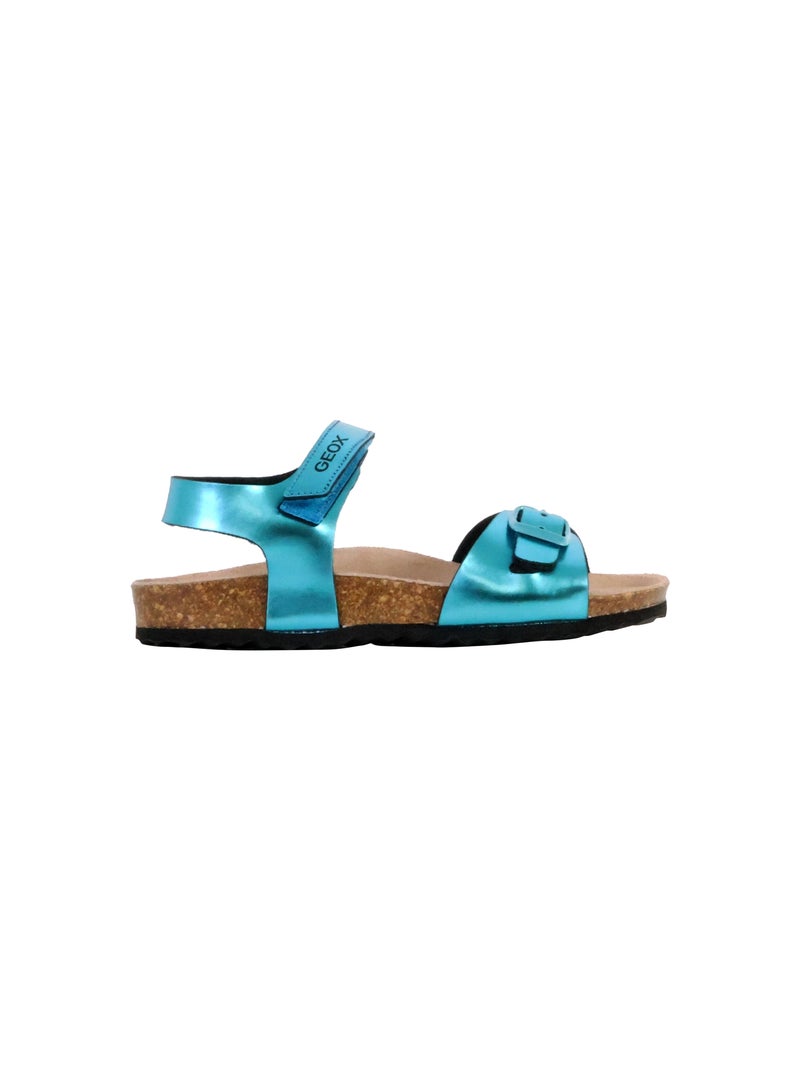 Sandales Cuir Enfant Geox Adriel Bleu - Kiabi