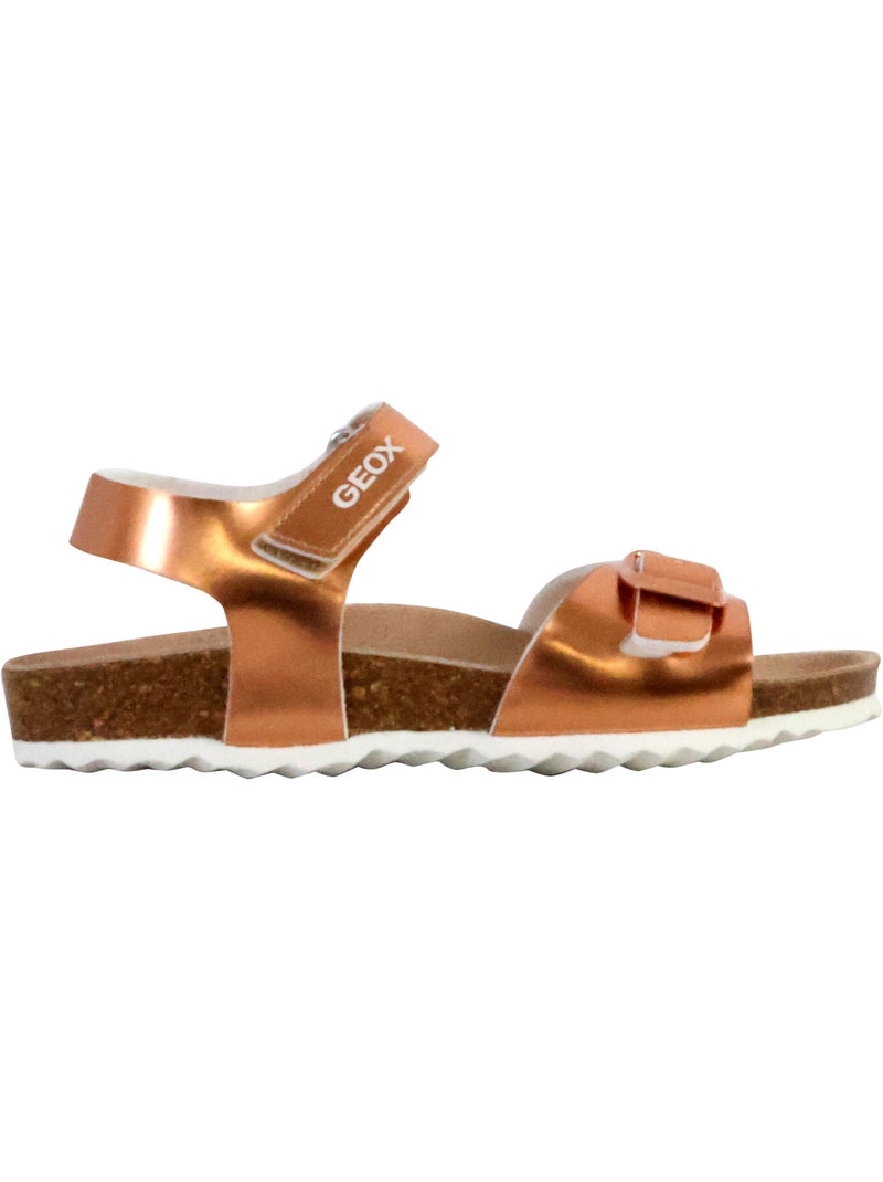 Sandales Cuir Enfant Geox Adriel Or rose - Kiabi