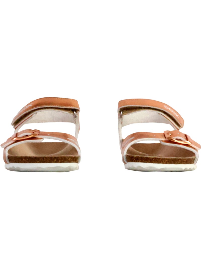 Sandales Cuir Enfant Geox Adriel Or rose - Kiabi