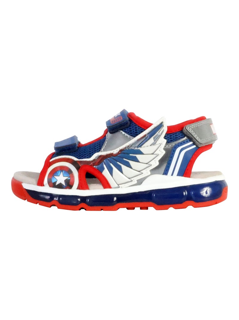 Sandales Cuir Enfant Geox Android Bleu Rouge - Kiabi
