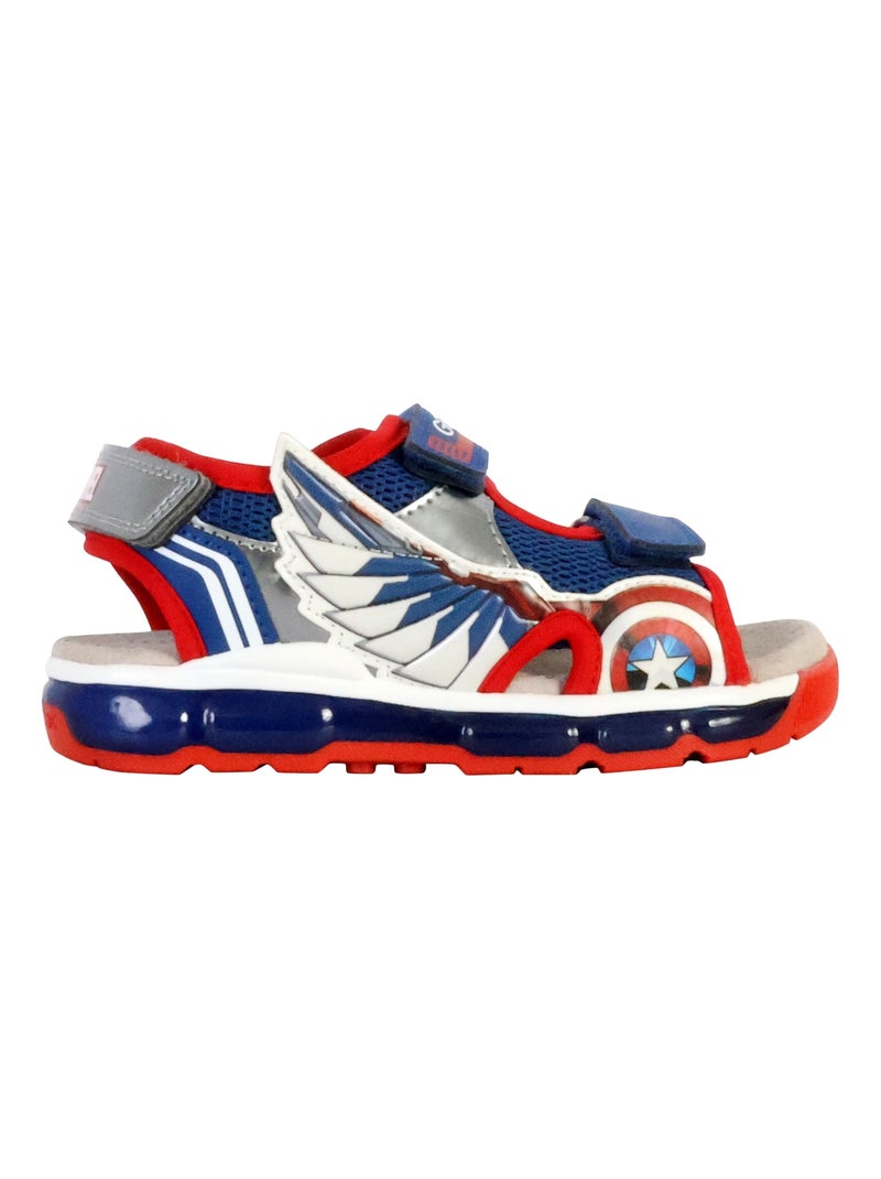 Sandales Cuir Enfant Geox Android Bleu Rouge - Kiabi