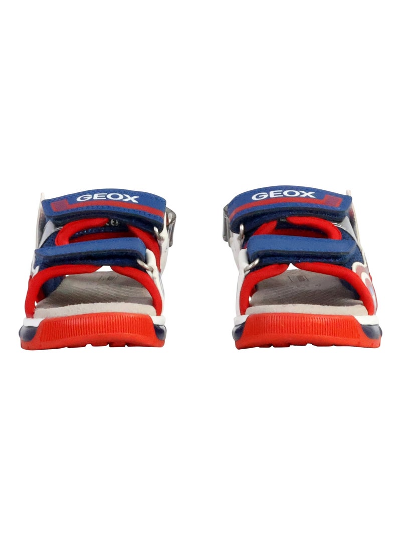 Sandales Cuir Enfant Geox Android Bleu Rouge - Kiabi