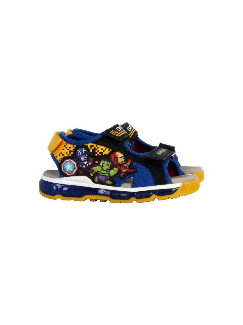 Sandales Cuir Enfant Geox Android Noir - Kiabi