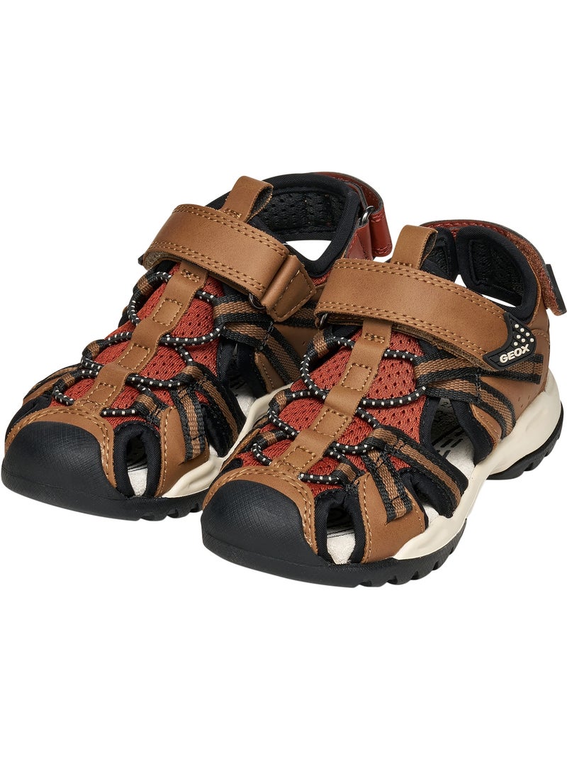 Sandales Cuir Enfant Geox Borealis Marron - Kiabi