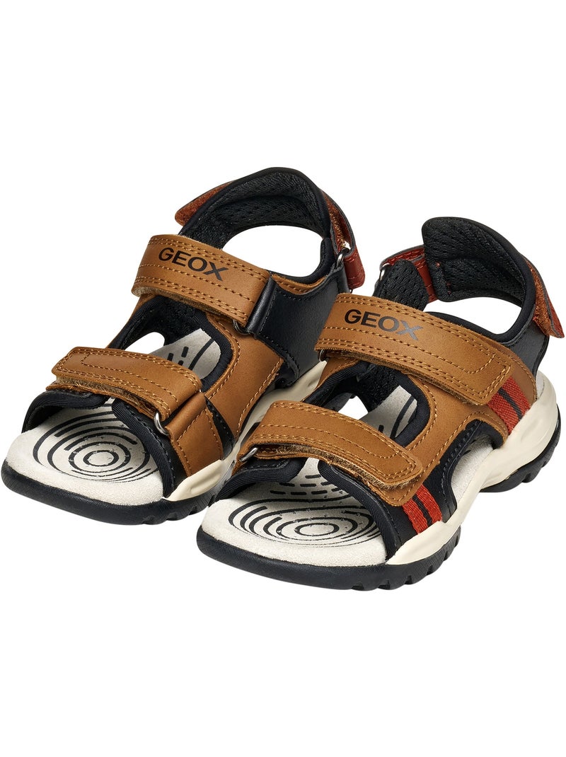Sandales Cuir Enfant Geox Borealis Marron - Kiabi