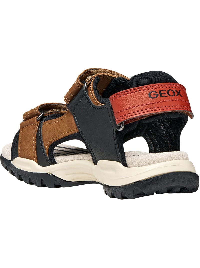 Sandales Cuir Enfant Geox Borealis Marron - Kiabi