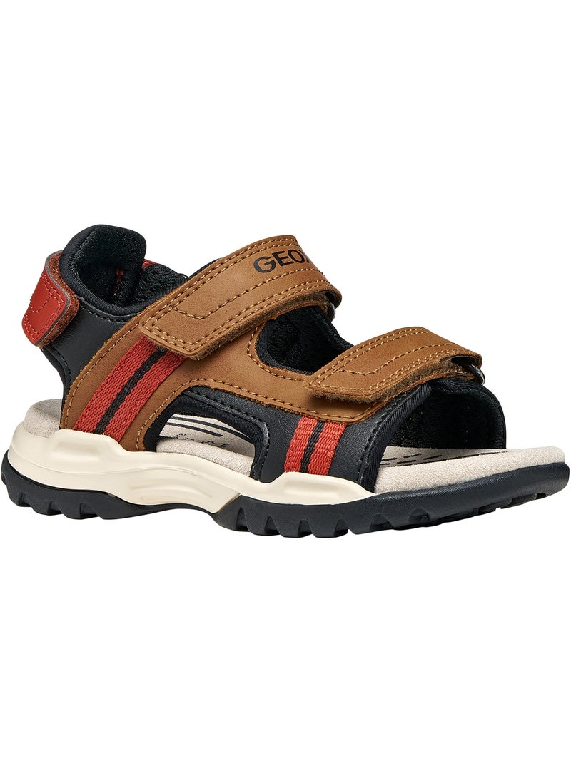 Sandales Cuir Enfant Geox Borealis Marron - Kiabi