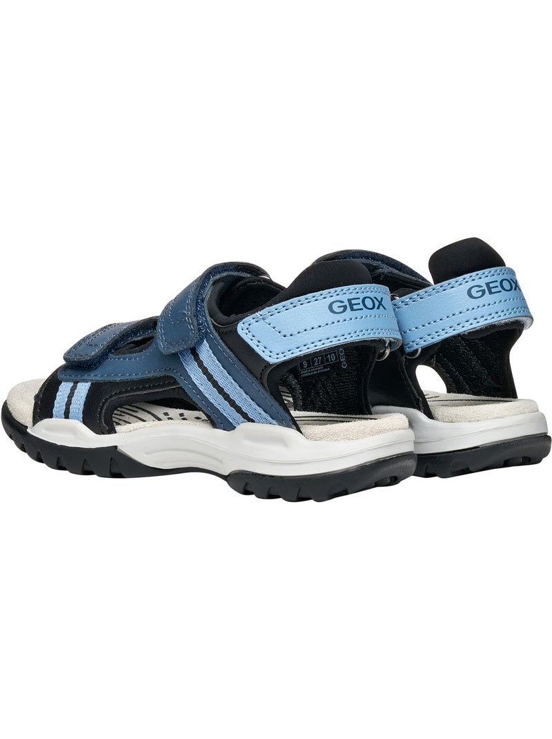 Sandales Cuir Enfant Geox Borealis Noir - Kiabi